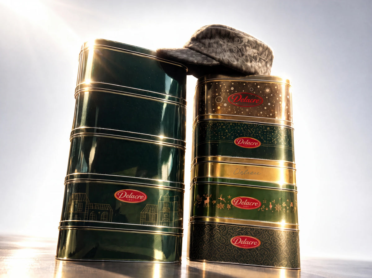 Coffret Avant Ambérieux : casquette posée sur des boîtes en métal